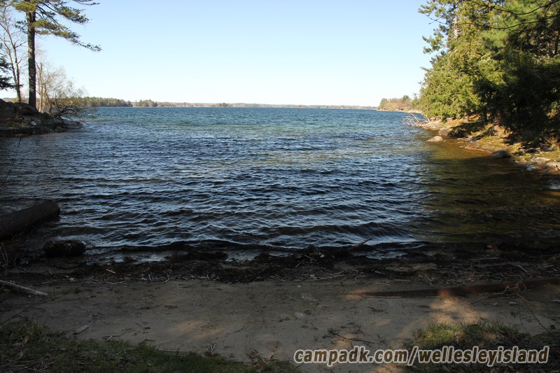 Campsite Photo of Site 19 at Wellesley Island State Park, New York - Shoreline and View