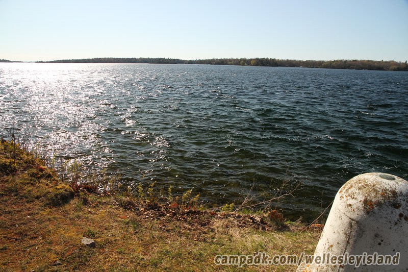 Campsite Photo of Site 19 at Wellesley Island State Park, New York - View from Shoreline