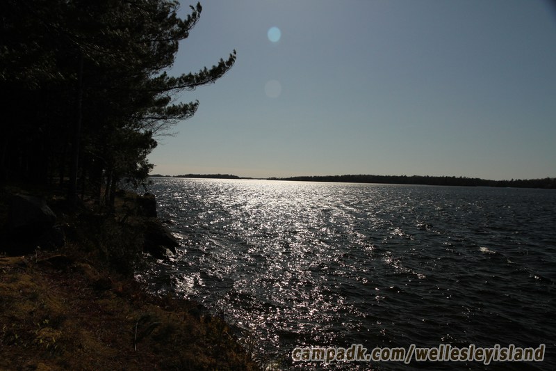 Campsite Photo of Site 19 at Wellesley Island State Park, New York - View from Shoreline
