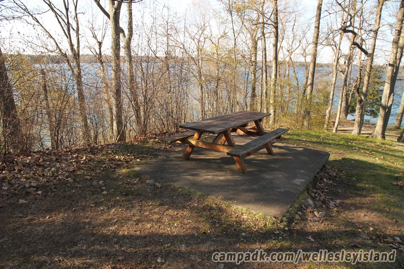 Campsite Photo of Site 19 at Wellesley Island State Park, New York - Cross Site View