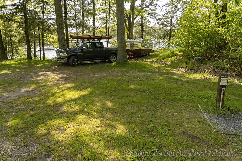 Campsite Photo of Site 77 at Wellesley Island State Park, New York - Looking at Site from Road