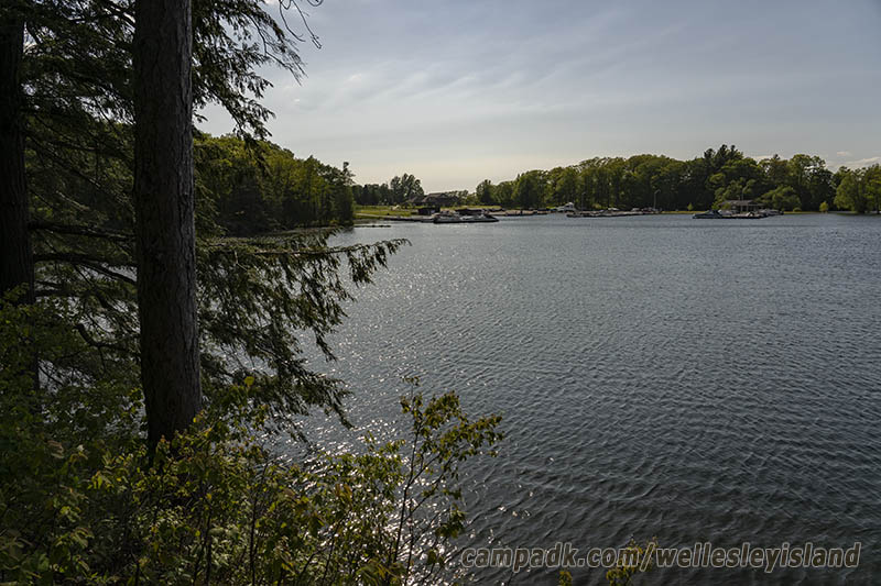Campsite Photo of Site 77 at Wellesley Island State Park, New York - View from Shoreline