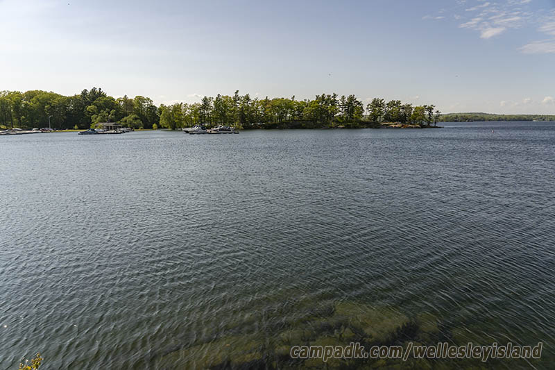 Campsite Photo of Site 77 at Wellesley Island State Park, New York - View from Shoreline