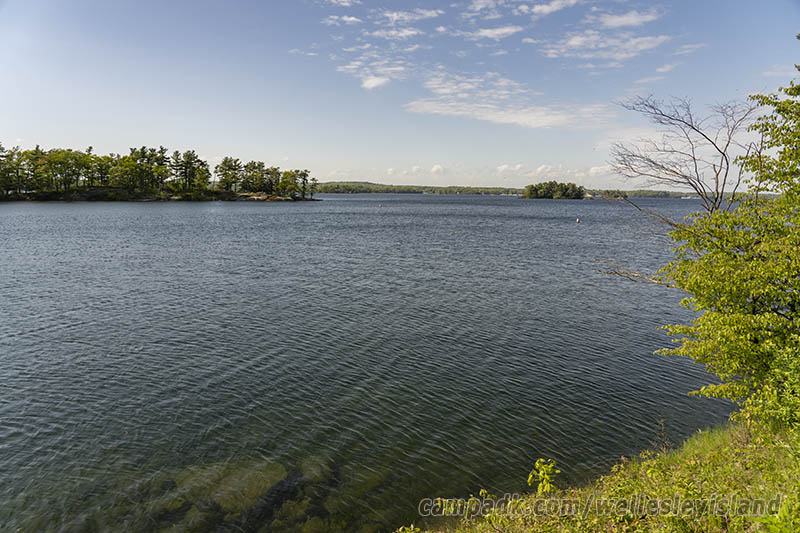 Campsite Photo of Site 77 at Wellesley Island State Park, New York - View from Shoreline