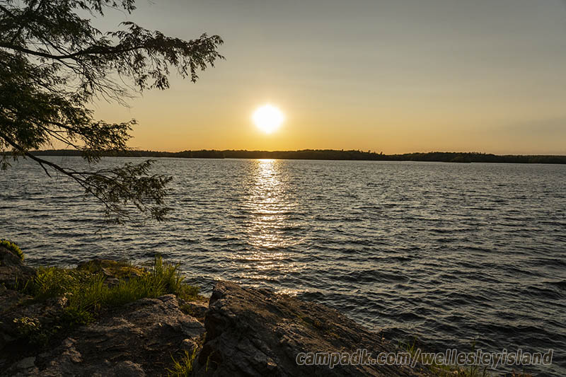 Campsite Photo of Site 19 at Wellesley Island State Park, New York - View from Shoreline