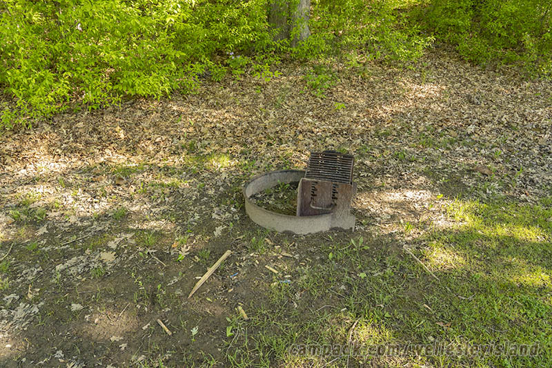 Campsite Photo of Site 19 at Wellesley Island State Park, New York - Fireplace View
