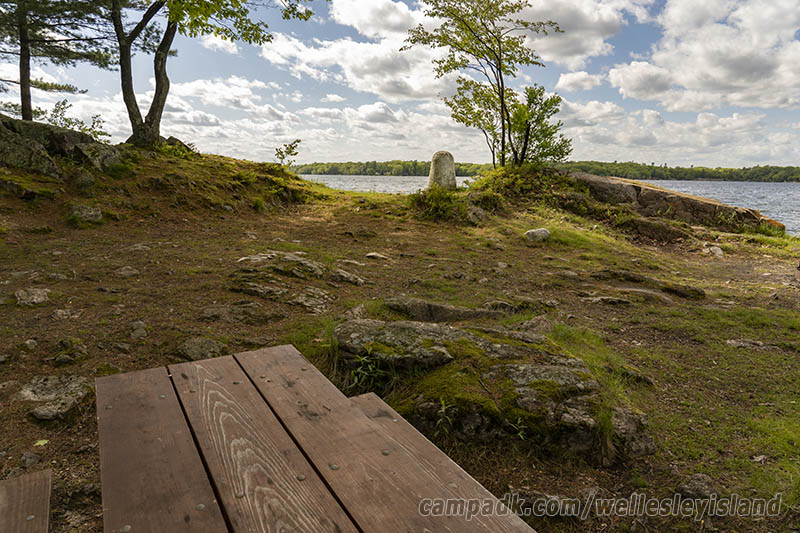Campsite Photo of Site 19 at Wellesley Island State Park, New York - Cross Site View