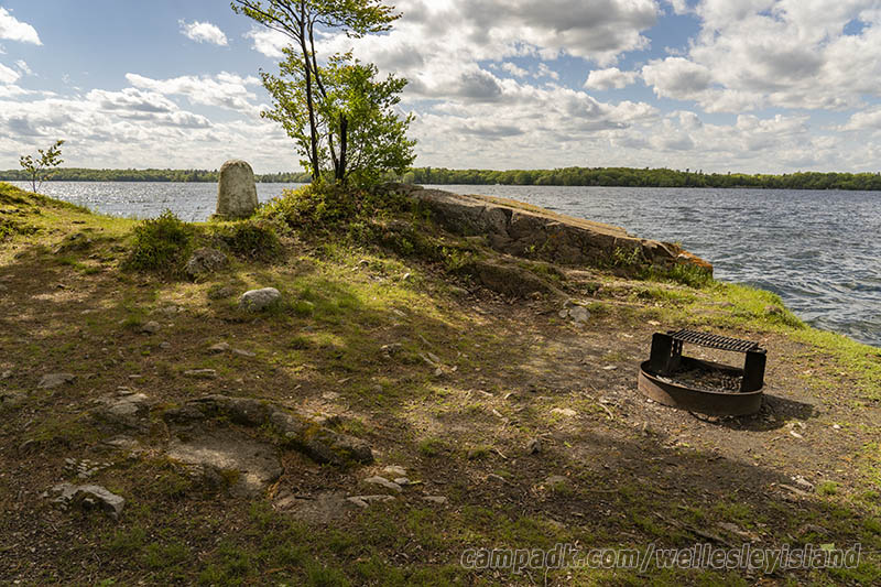 Campsite Photo of Site 19 at Wellesley Island State Park, New York - Cross Site View