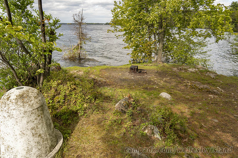 Campsite Photo of Site 19 at Wellesley Island State Park, New York - Cross Site View