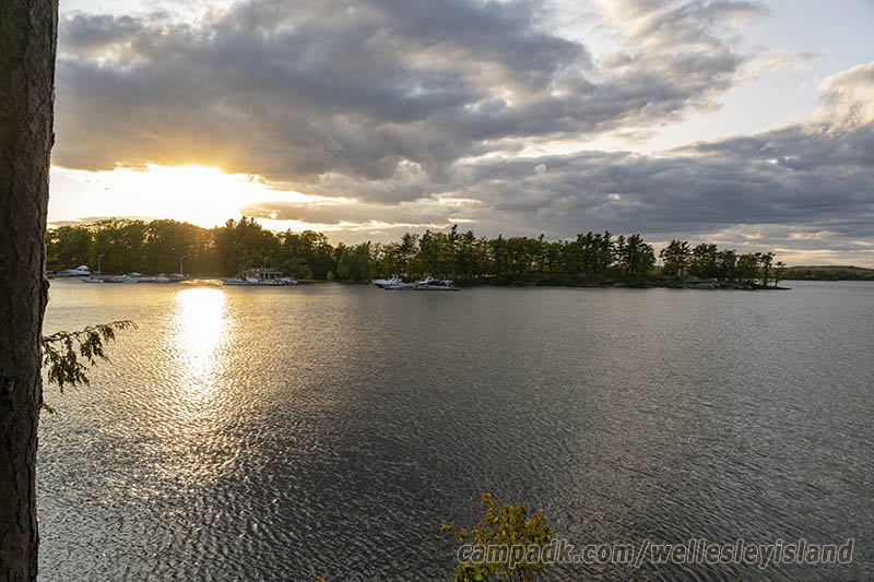 Campsite Photo of Site 77 at Wellesley Island State Park, New York - View from Shoreline