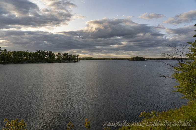 Campsite Photo of Site 77 at Wellesley Island State Park, New York - View from Shoreline