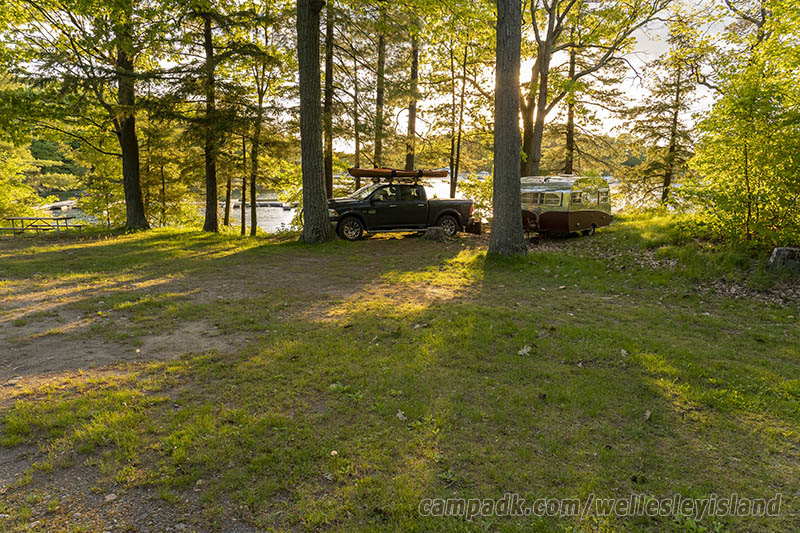 Campsite Photo of Site 77 at Wellesley Island State Park, New York - Looking at Site from Road