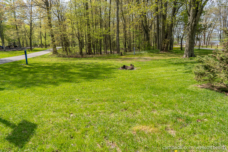 Campsite Photo of Site 123 at Westcott Beach State Park, New York - Looking at Site from Road