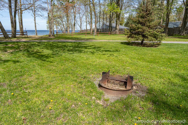 Campsite Photo of Site 123 at Westcott Beach State Park, New York - Fireplace View