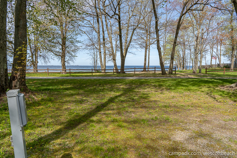 Campsite Photo of Site 123 at Westcott Beach State Park, New York - Looking Back Towards Road