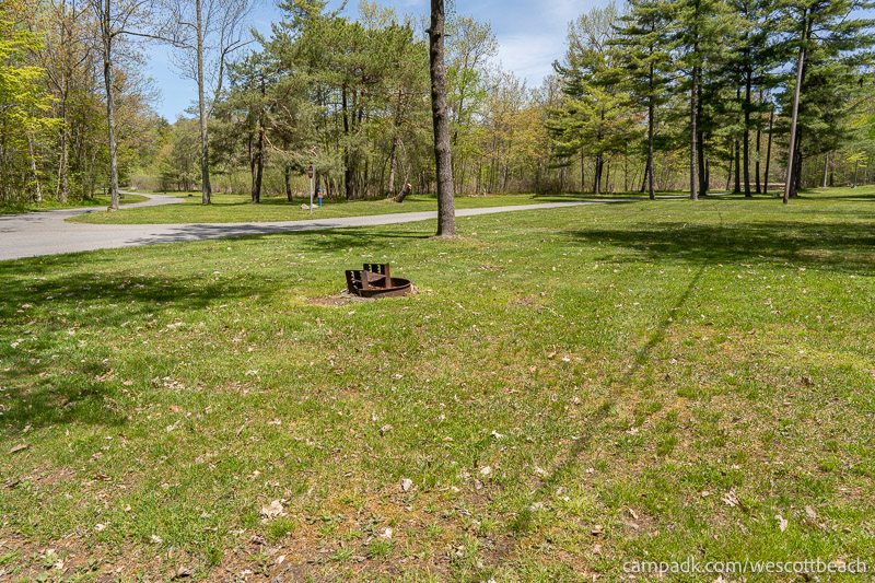 Campsite Photo of Site 15 at Westcott Beach State Park, New York - Cross Site View