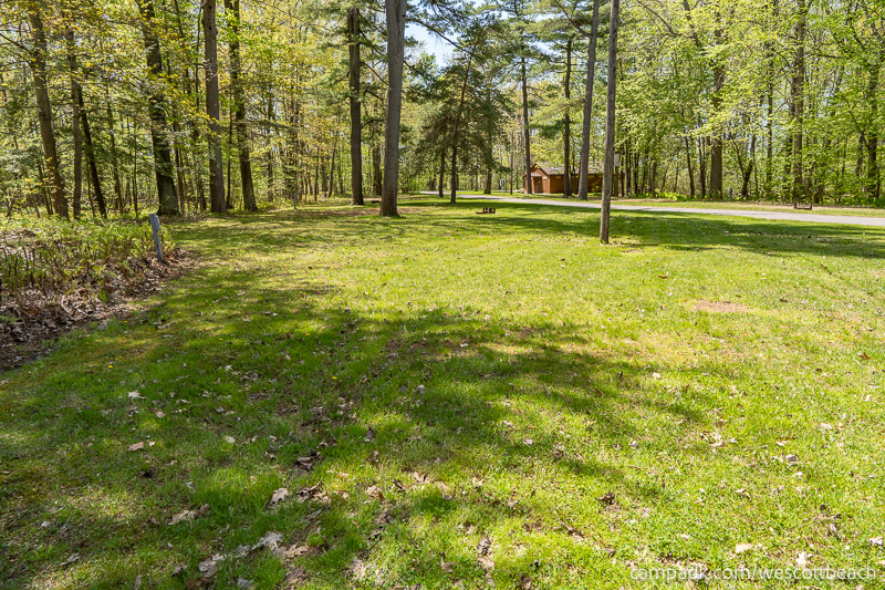 Campsite Photo of Site 15 at Westcott Beach State Park, New York - Cross Site View
