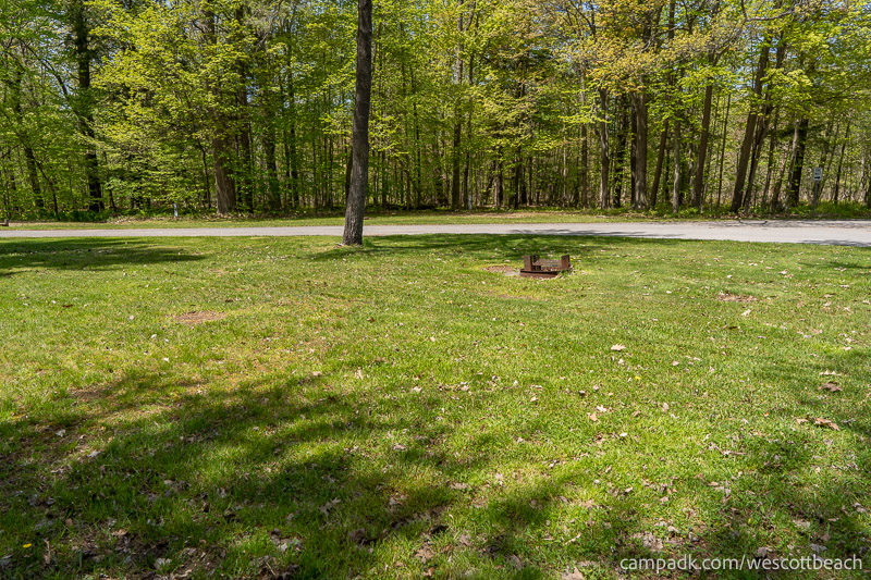 Campsite Photo of Site 15 at Westcott Beach State Park, New York - Looking Back Towards Road