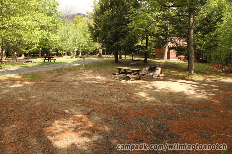 Campsite Photo of Site 11 at Wilmington Notch Campground, New York - Cross Site View