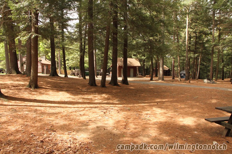 Campsite Photo of Site 46 at Wilmington Notch Campground, New York - Looking Back Towards Road