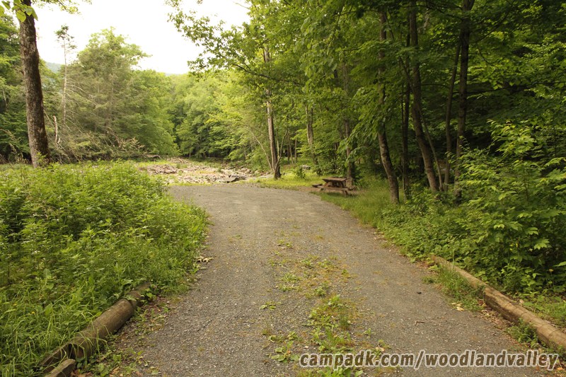 Campsite Photo of Site 6 at Woodland Valley Campground, New York - Looking at Site from Part Way In