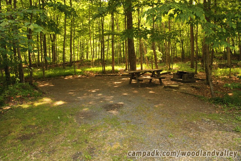 Campsite Photo of Site 22 at Woodland Valley Campground, New York - Looking at Site from Road