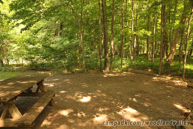 Campsite Photo of Site 22 at Woodland Valley Campground, New York - Cross Site View