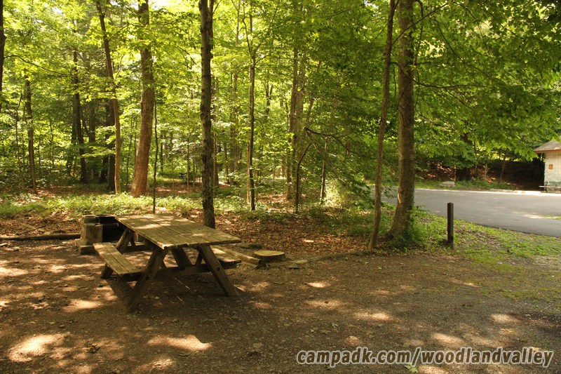 Campsite Photo of Site 22 at Woodland Valley Campground, New York - Cross Site View