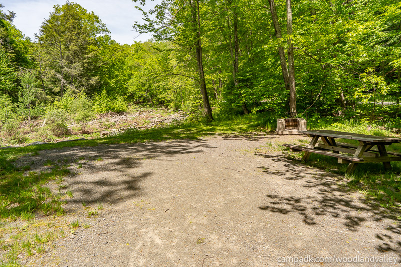 Campsite Photo of Site 6 at Woodland Valley Campground, New York - Looking at Site from Part Way In