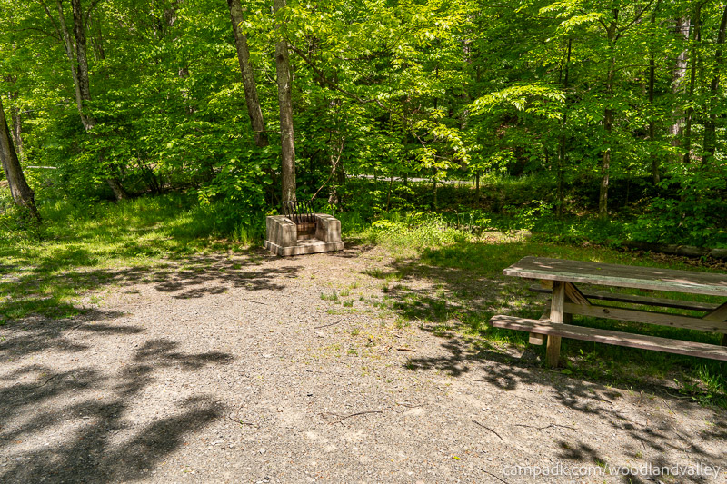 Campsite Photo of Site 6 at Woodland Valley Campground, New York - Looking at Site from Part Way In