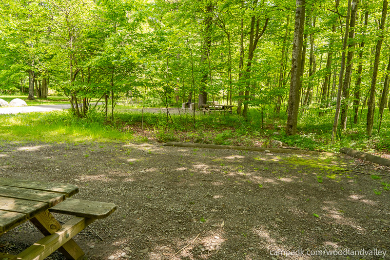 Campsite Photo of Site 22 at Woodland Valley Campground, New York - Cross Site View