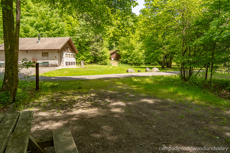 Campsite Photo of Site 22 at Woodland Valley Campground, New York - Looking Back Towards Road