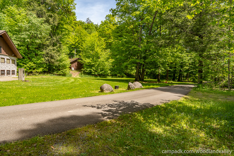 Campsite Photo of Site 22 at Woodland Valley Campground, New York - Looking Back Towards Road