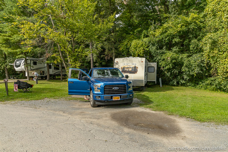 Campsite Photo of Site 24 at Cayuga Lake State Park, New York - Looking at Site from Road