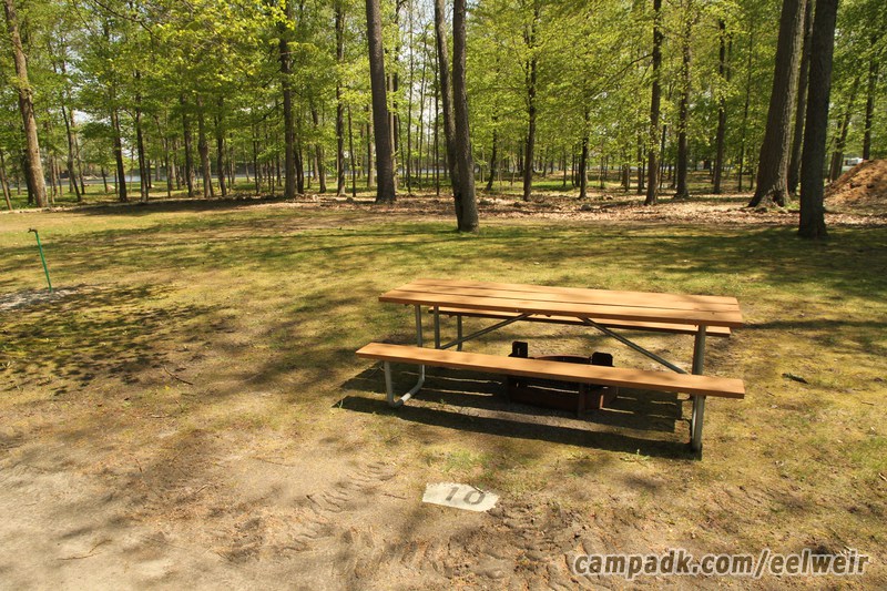 Campsite Photo of Site 10 at Eel Weir State Park, New York - Looking at Site from Road Sign Visible