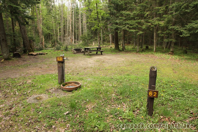 Campsite Photo of Site 62 at Eighth Lake Campground, New York - Looking at Site from Road