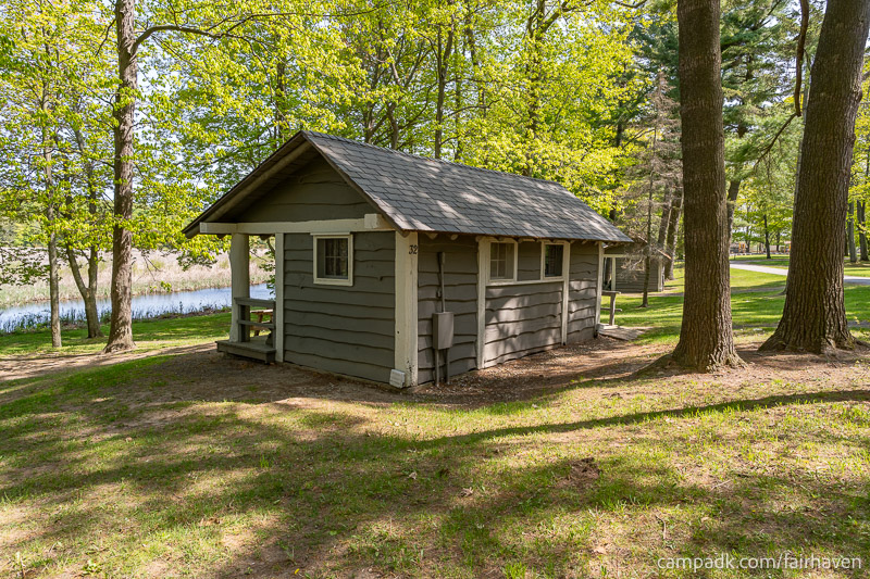 Campsite Photo of Site 32 at Fair Haven Beach State Park, New York - Cross Site View