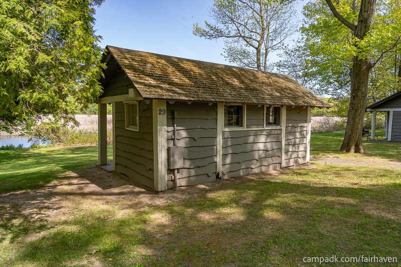 Campsite Photo of Site 29 at Fair Haven Beach State Park, New York - Cross Site View