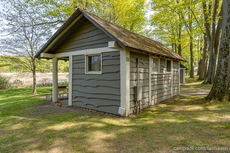 Campsite Photo of Site 28 at Fair Haven Beach State Park, New York - Cross Site View