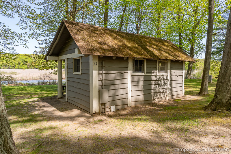 Campsite Photo of Site 27 at Fair Haven Beach State Park, New York - Cross Site View