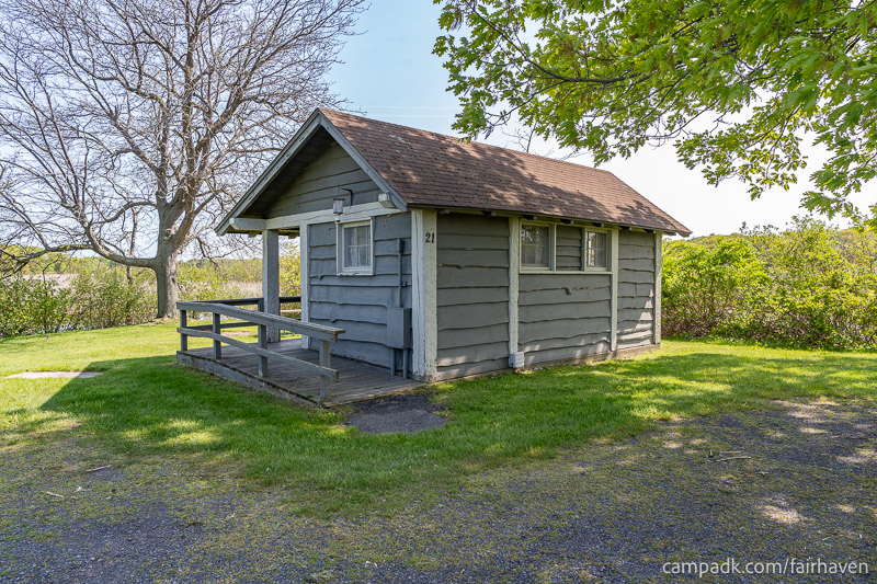 Campsite Photo of Site 21 at Fair Haven Beach State Park, New York - Cross Site View