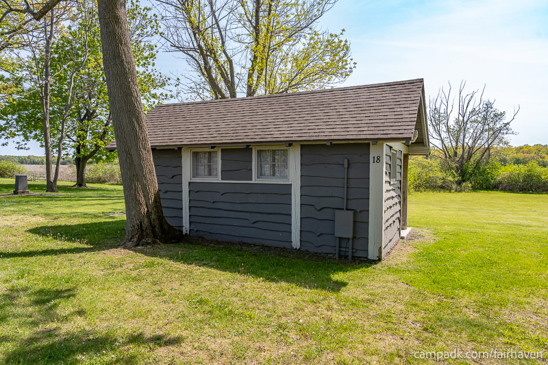 Campsite Photo of Site 18 at Fair Haven Beach State Park, New York - Cross Site View