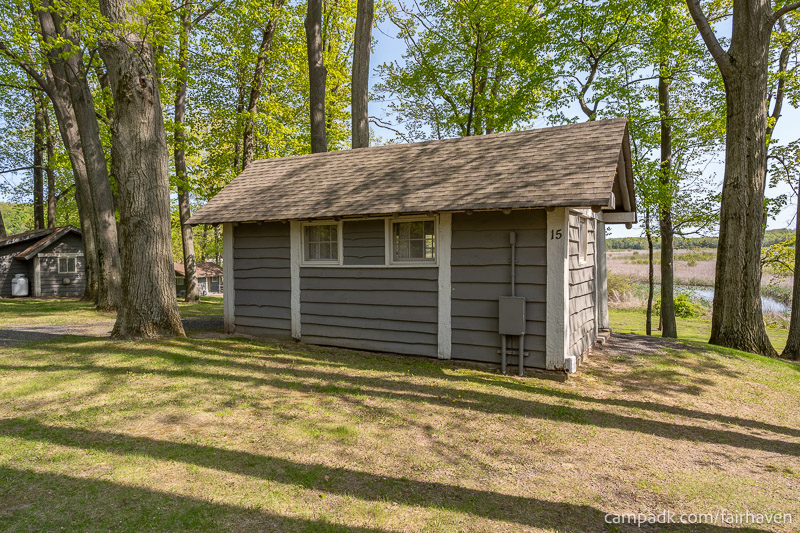 Campsite Photo of Site 15 at Fair Haven Beach State Park, New York - Cross Site View