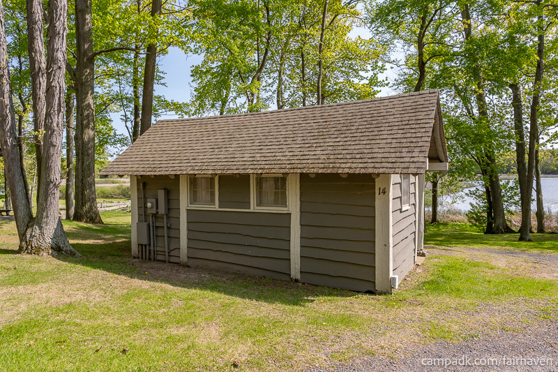 Campsite Photo of Site 14 at Fair Haven Beach State Park, New York - Cross Site View