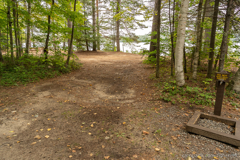Campsite Photo of Site 289 at Fish Creek Pond Campground, New York - Looking at Site from Road