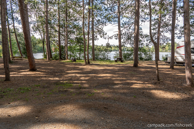 Campsite Photo of Site 9 at Fish Creek Pond Campground, New York - Looking at Site from Road