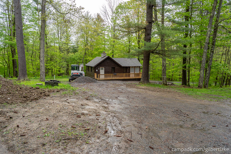 Campsite Photo of Site 30 at Gilbert Lake State Park, New York - Looking at Site from Road Sign Visible