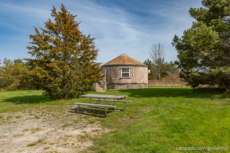 Campsite Photo of Site Y2 at Golden Hill State Park, New York - Looking at Site from Road