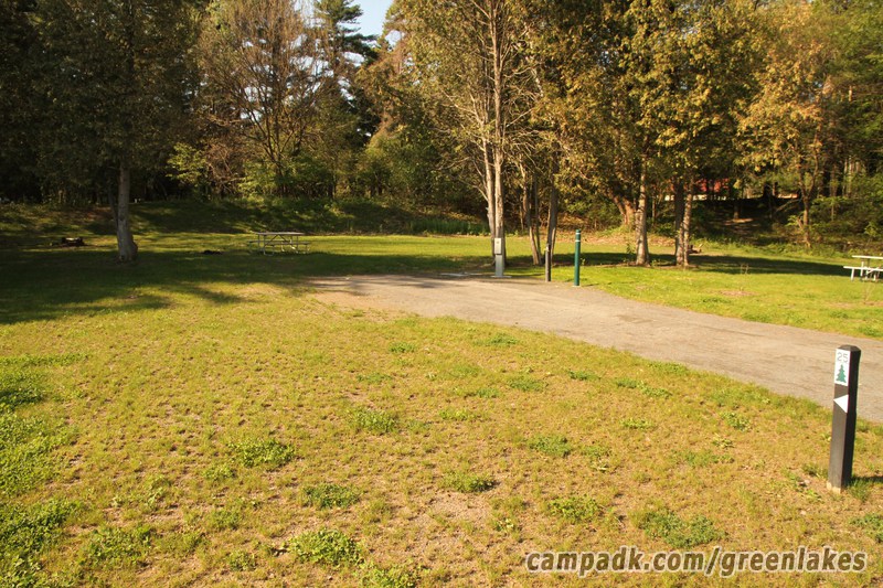 Campsite Photo of Site P25 at Green Lakes State Park, New York - Looking at Site from Road
