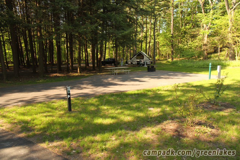 Campsite Photo of Site P40 at Green Lakes State Park, New York - Looking at Site from Road